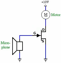 fet microphone to motor simpler