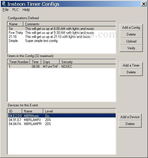 insteon timer configs