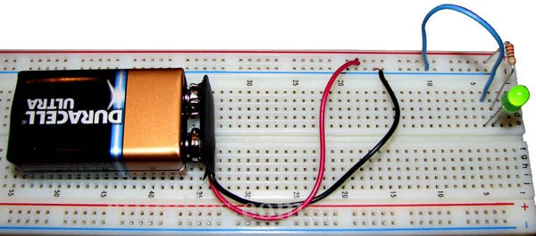 led resistor battery breadboard