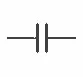 The schematic symbol for a non polarized capacitor