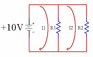 resistors in parallel with current